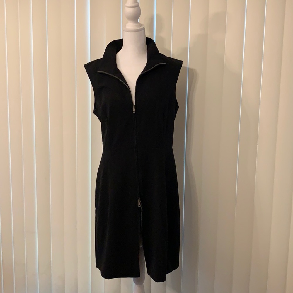 Black dress with zip front